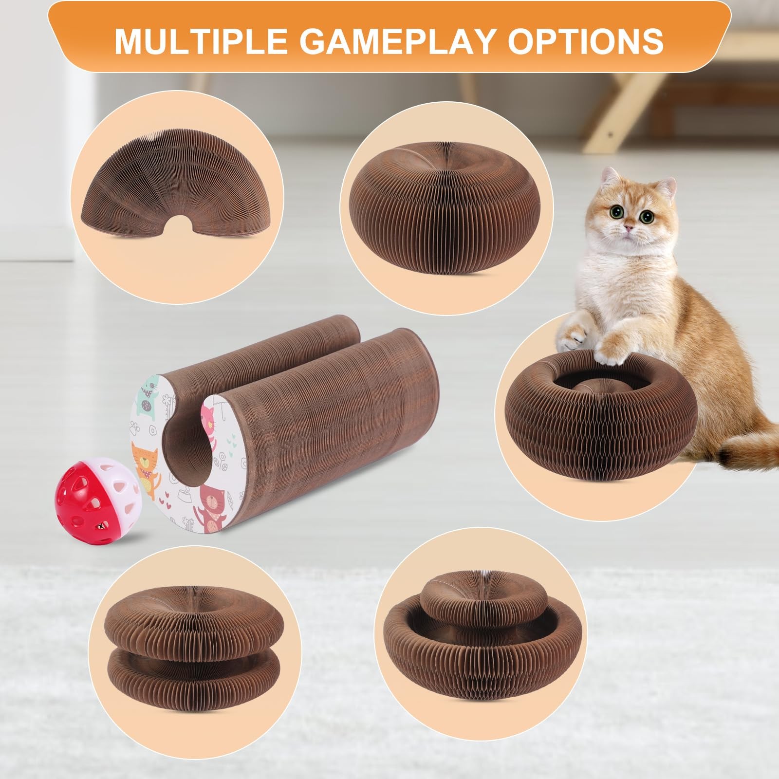 Juguetes rascadores para gatos, juguetes gatitos, almohadillas rascadoras cartón