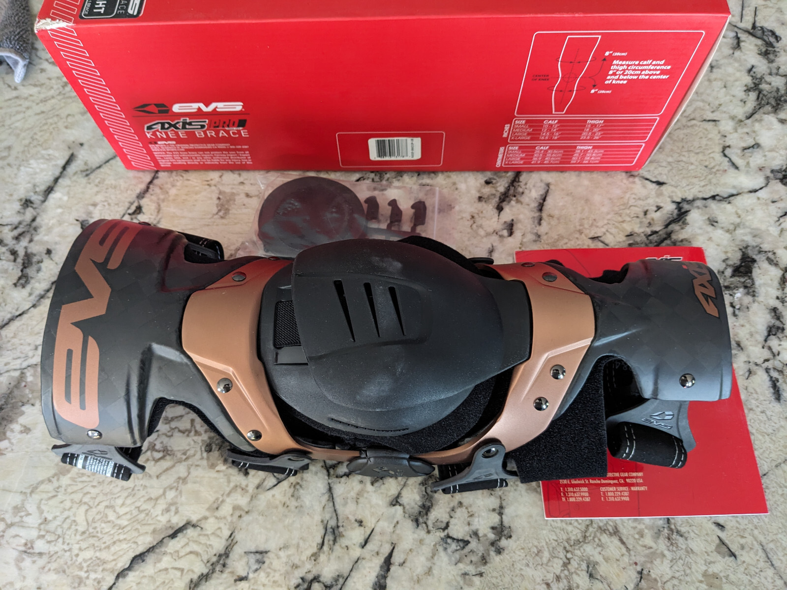 New EVS Sports Unisex-Adult Axis Pro Knee Brace Single Black/Copper Small Right