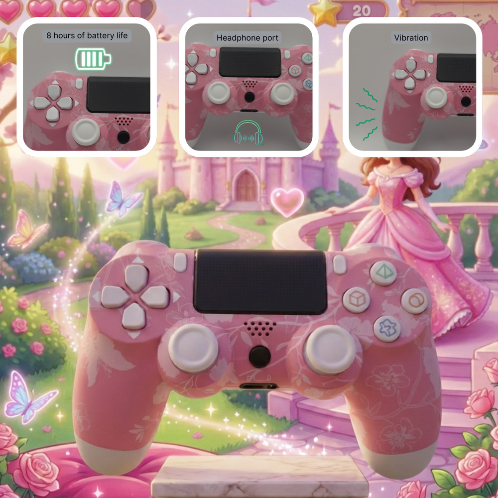 Universal Wireless Game Controller – Pink Edition – Bluetooth Gamepad with Free
