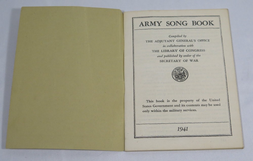 Army Song Book 1941