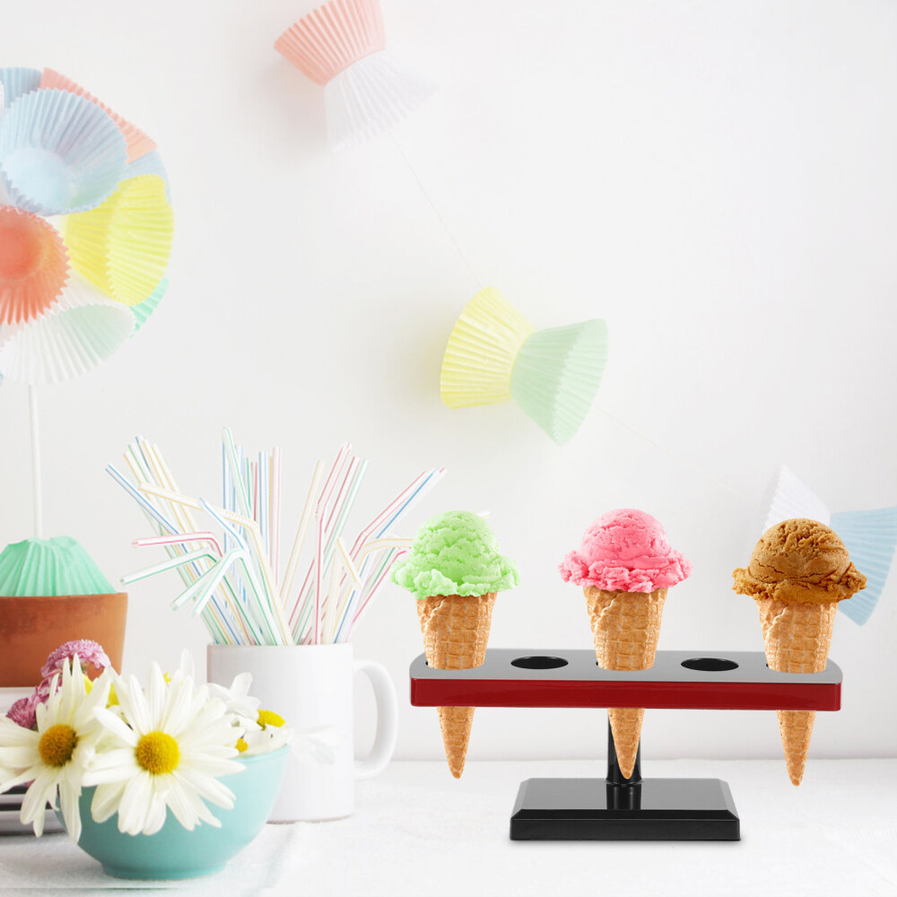 Waffle Cone Holder Tray Ice Cream Display Rack Multi-holes Transfer