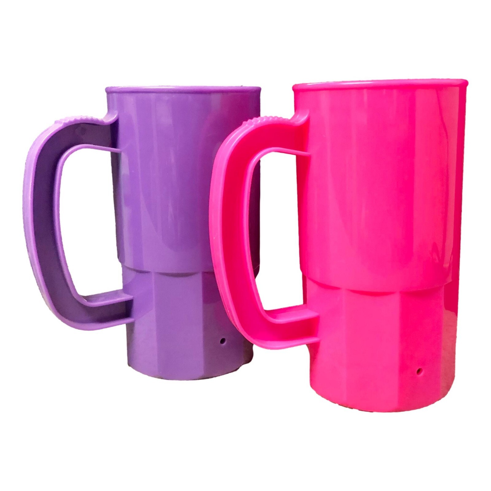 2- 14 ounce Small Mugs Purple and Pink Made in USA  Great for small hands