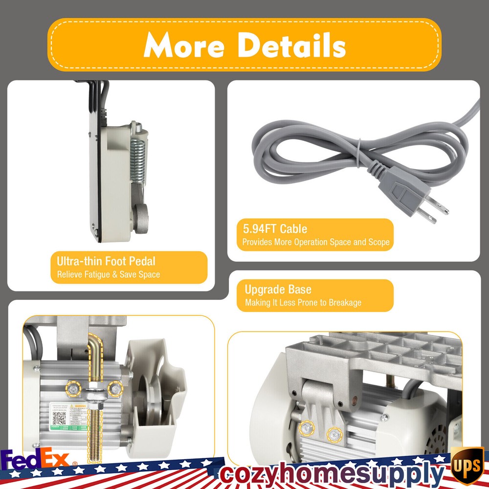 Brushless Sewing Machine Servo Motor 600W Energy Saving