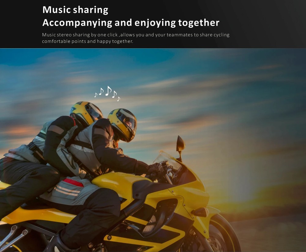 2 Sets Full Duplex Mesh Motorcycle Bluetooth Interom Headset FM 8 Rider