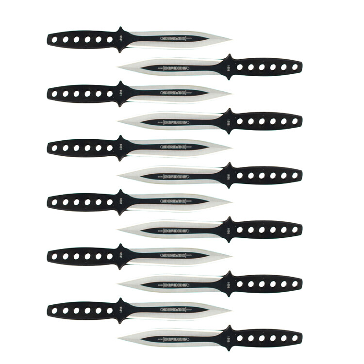 6" Defender 12 pc Throwing Knives set With Nylon Sheath