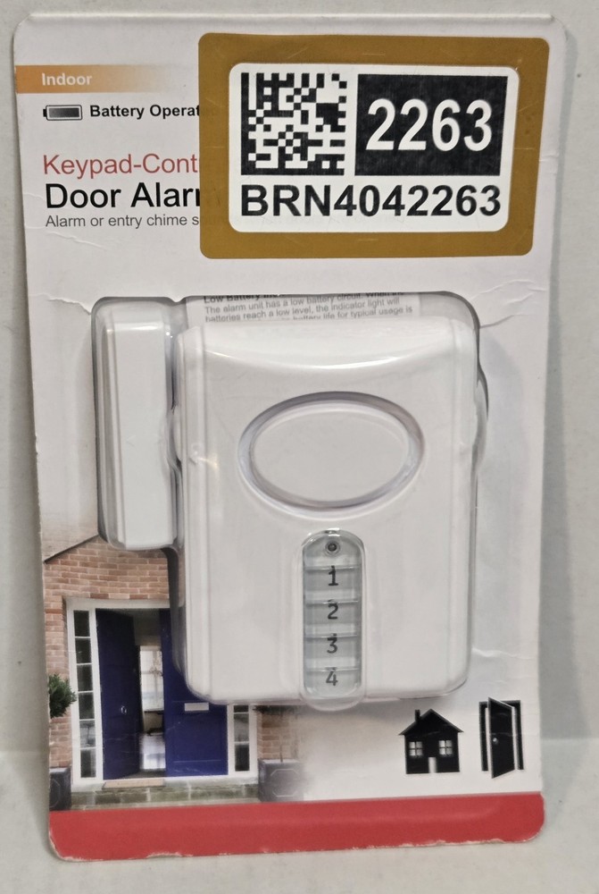 GE Keypad Controlled Door Alarm Programmable 4-Digit Code Sensor on sides