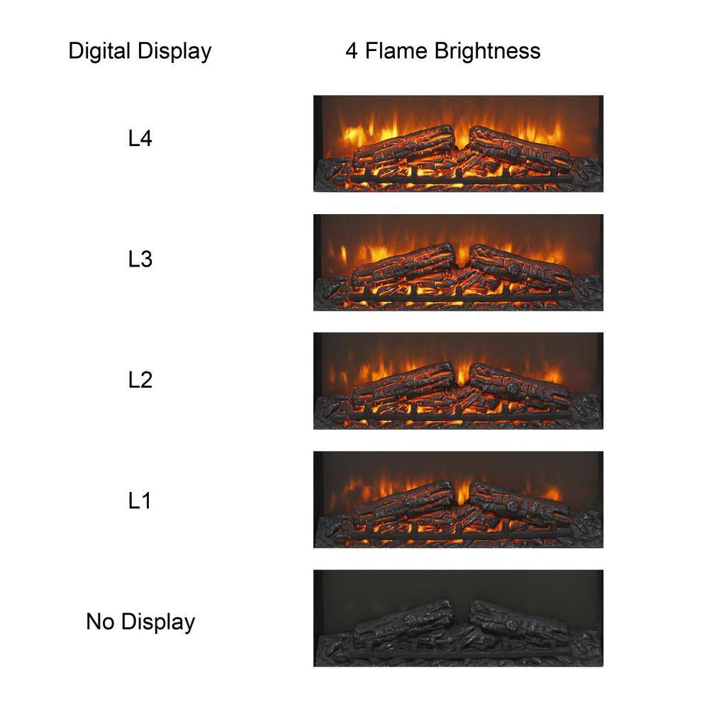 24 In. Direct Vent Electric Fireplace Insert with Remote Control and Overheating