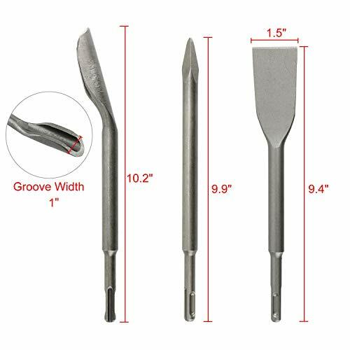 SDS Plus Hammer Drill Chisel Set, Rotary Hammer Bits for Tile Masonry Concrete