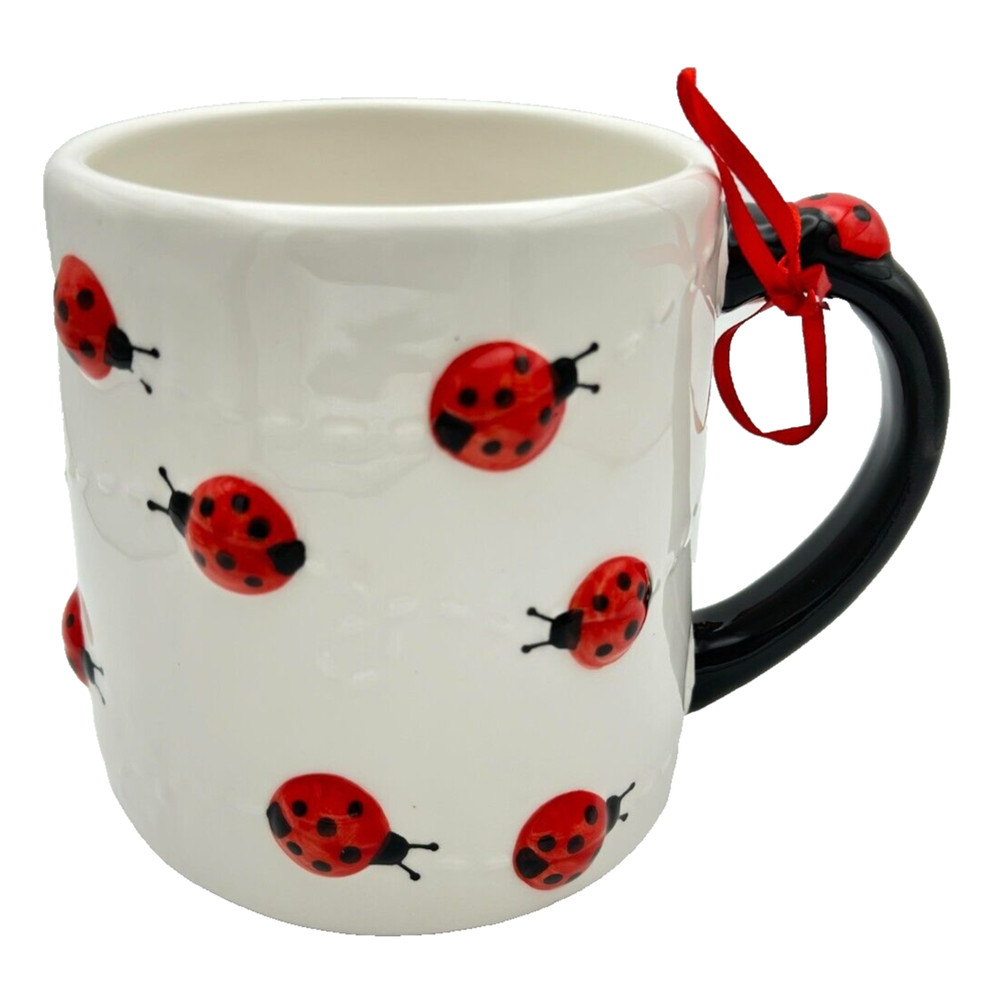 Lang Design Hand Painted Lady Bug 3D Mug Coffee Tea NWT