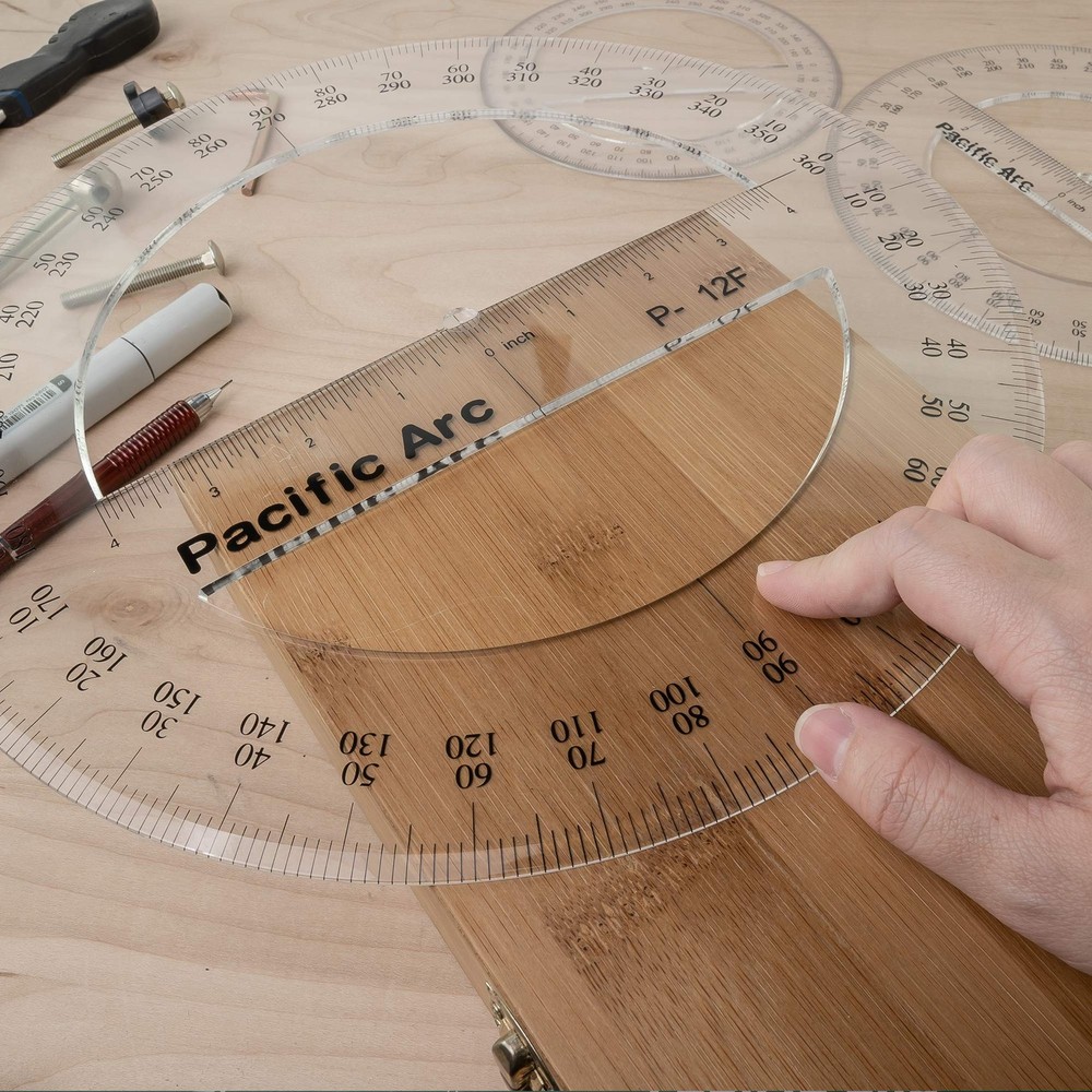 8 Inch 360 Degree Plastic Circular Protractor Clear Drafting Tool Measuring