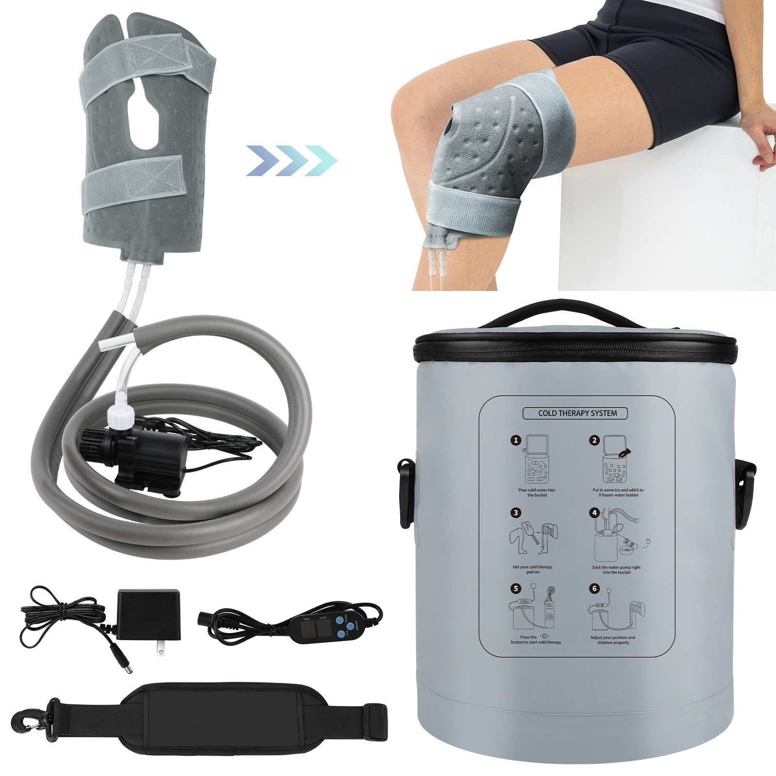 Portable Ice Therapy Machine Programmable for Post-surgery Recovery Pain Relief