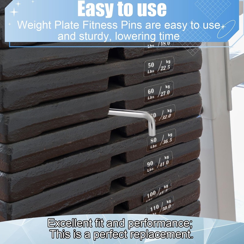 1pcs L-Type Weight Stack Pin, 3/8in Diameter 4.4in Locking Space Weight Stack...