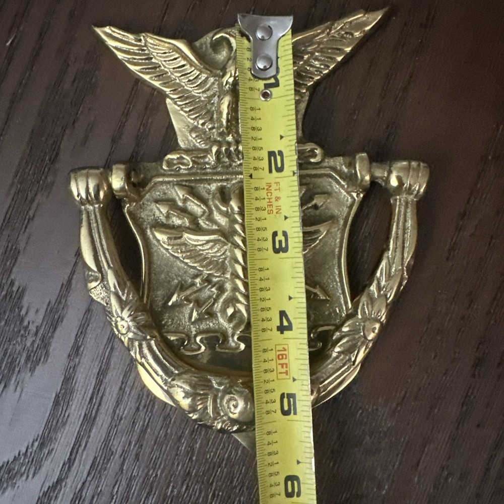 MSR Solid Brass US Air Force Door Knocker Eagle With Hardware
