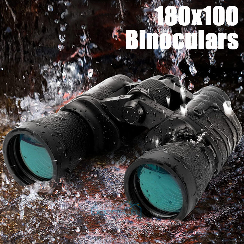 180x100 High Power Military Binoculars Day/Night Vision Waterproof Hunting +Case