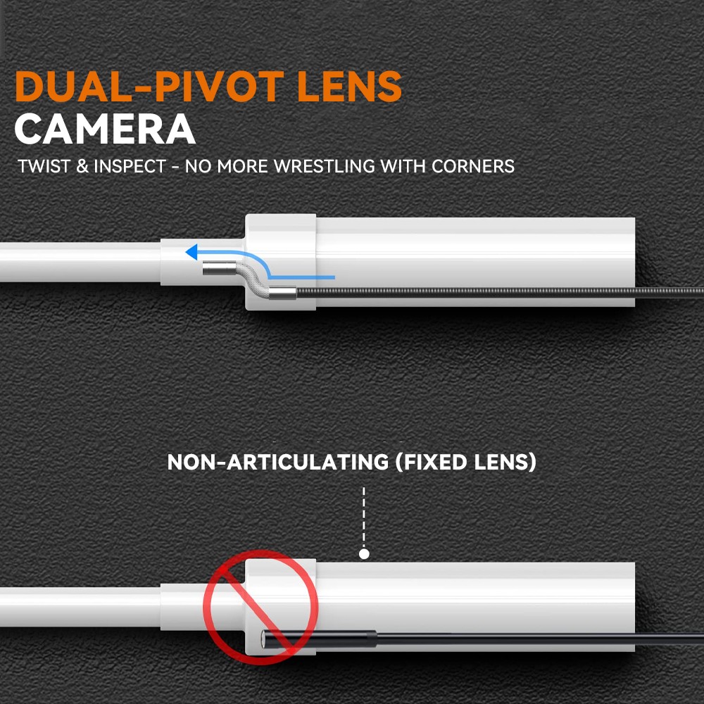 Two-Way Articulating Borescope Camera with Light Endoscope Inspection Camera