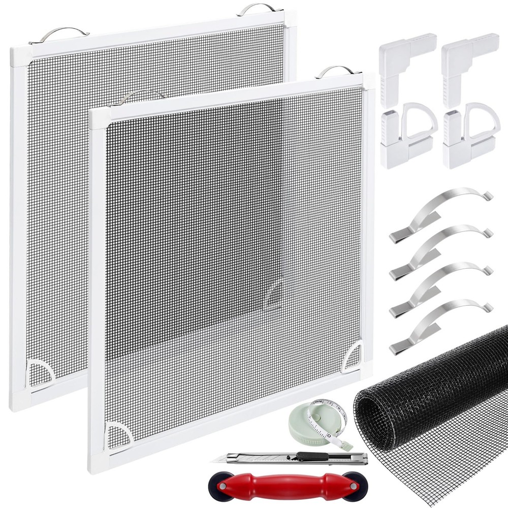 2 Sets Window Screen Frame Kit 48inX60in Fiberglass Window Screen Replacement...