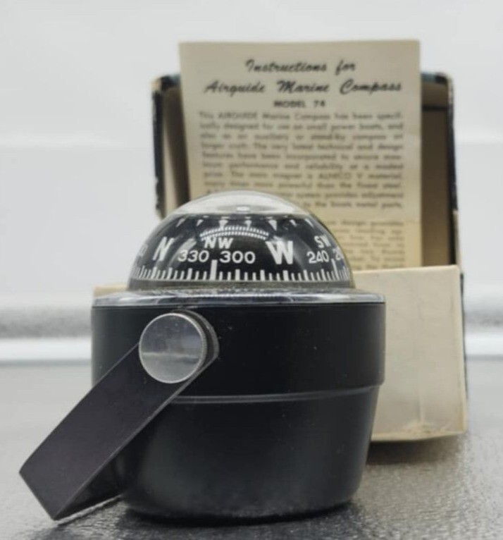 Airguide #74 Marine Compass Adjustable Bracket & Original Box and Instructions