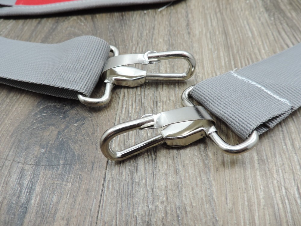 1.5" Grey & Red Adjustable Bag Strap 50" Max Length