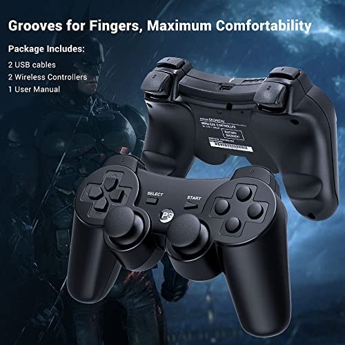Wireless PS3 Controller 2 Pack - Bluetooth, Rechargeable, Motion Sensor, Double