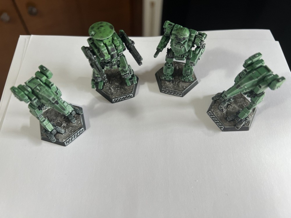 BattleTech Inner Sphere Lance 4 Mechs - 3d Printed/Painted/Tabletop Ready