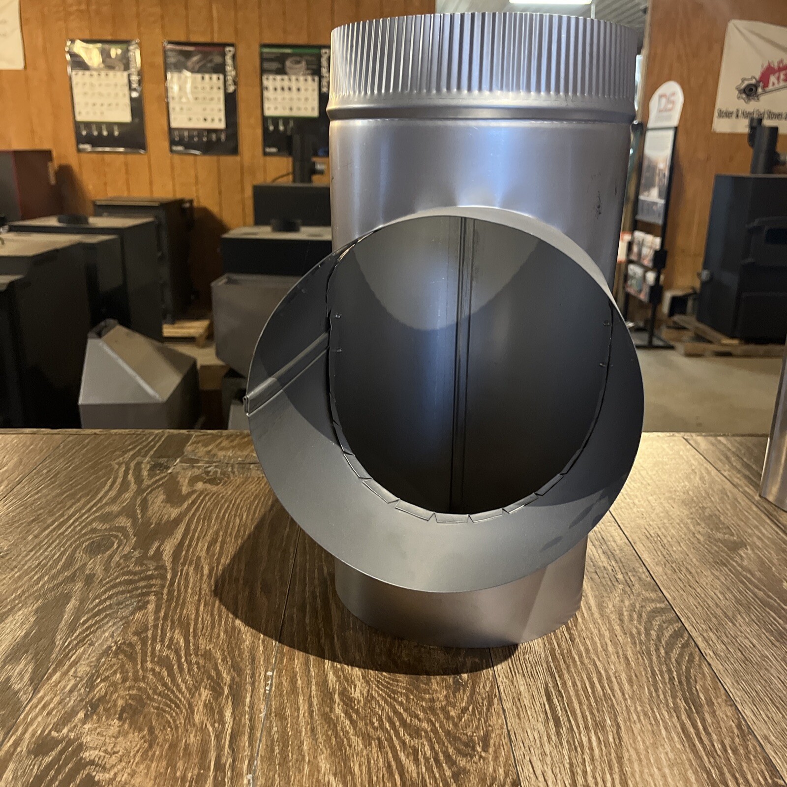 8” stainless steel stove pipe tee