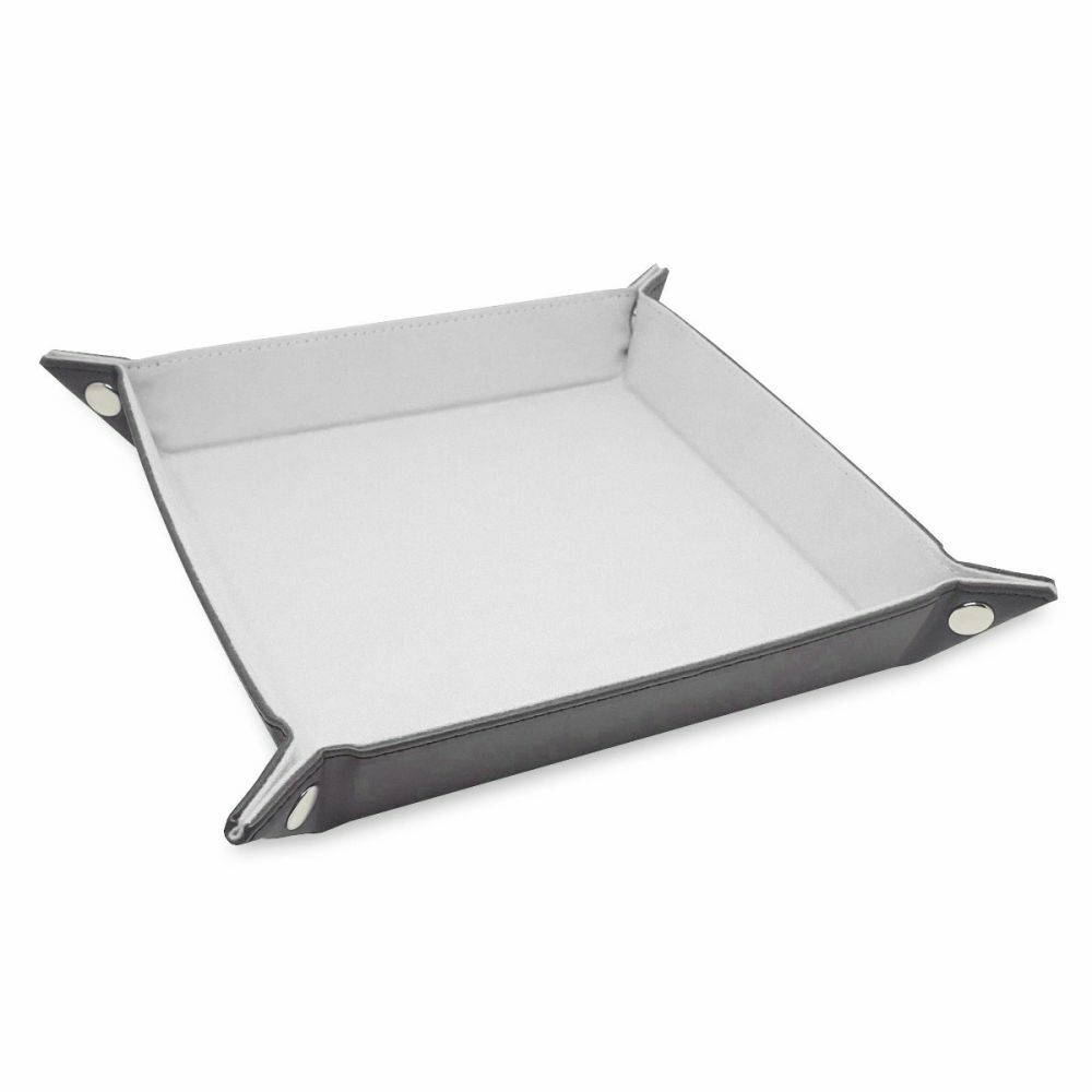 BCW 7 Inch Square Leather Dice Tray - White