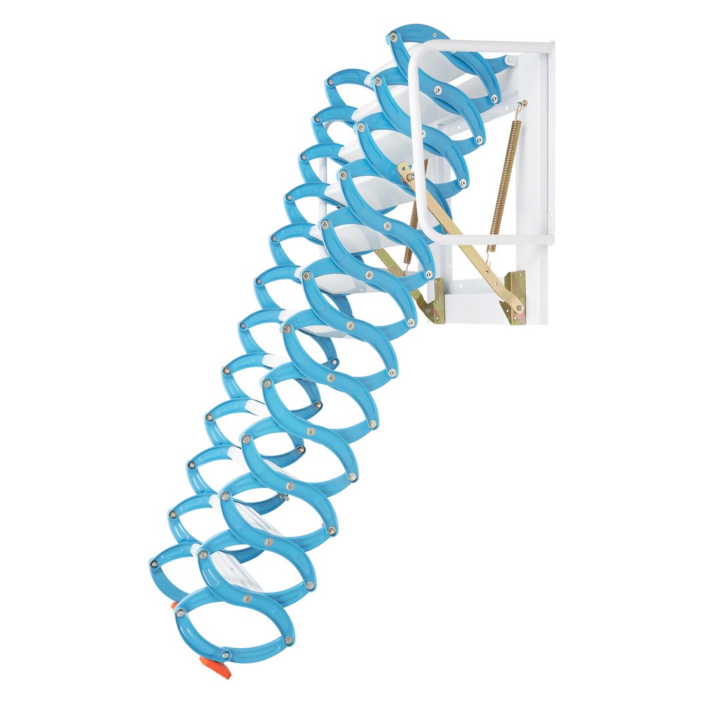 🔥12 Steps Loft Wall Folding Pulldown Attic Ceiling Ladder Stairs 1102.3 lbs