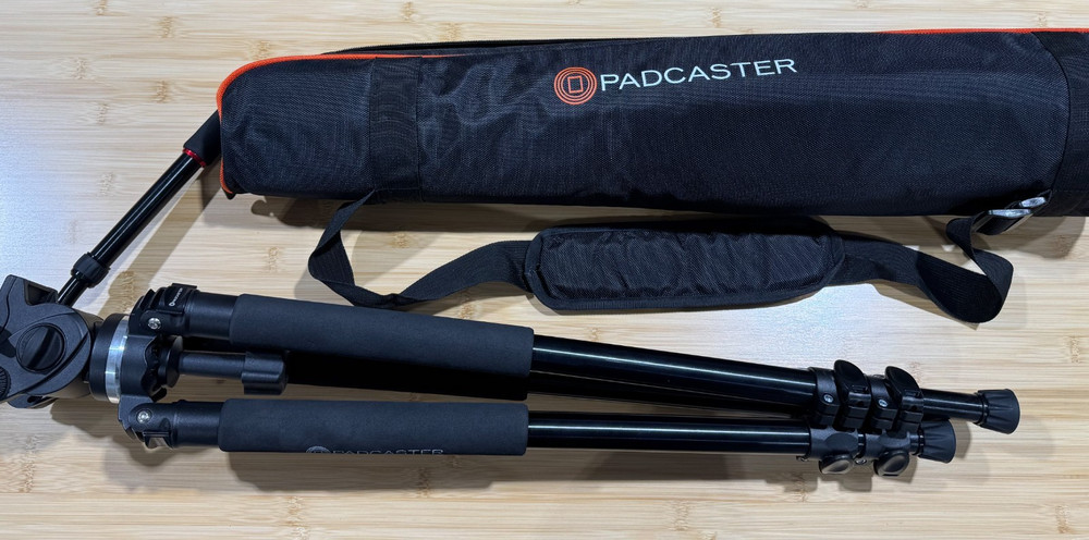 Complete Padcaster iPad Recording Setup with Smooth Tripod, Mics, and Backpack