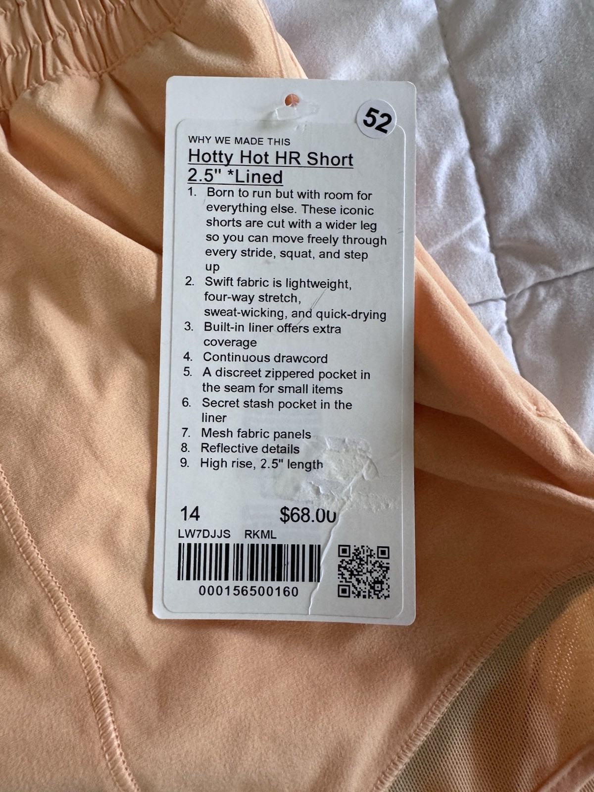 NEW Lululemon Hotty Hot Shorts Size 14 HR High Rise 2.5” Lined Rock Melon NWT