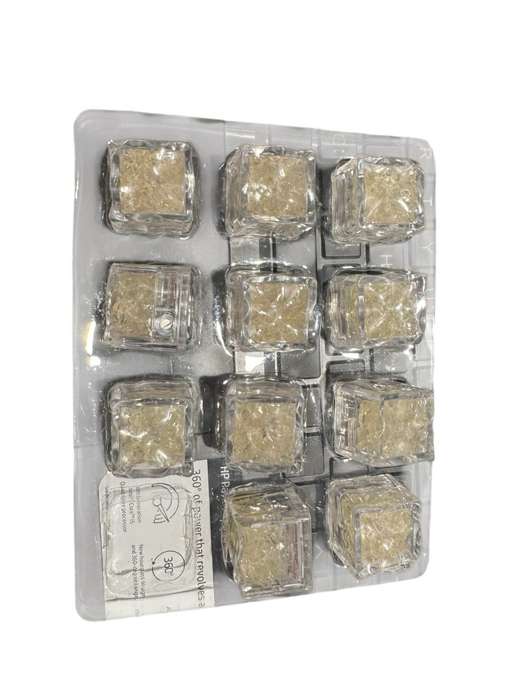 Polychrome Flashing Square Ice Cubes 12 pc 8 MODES AVAILABLE (NEW-MISSING 1)