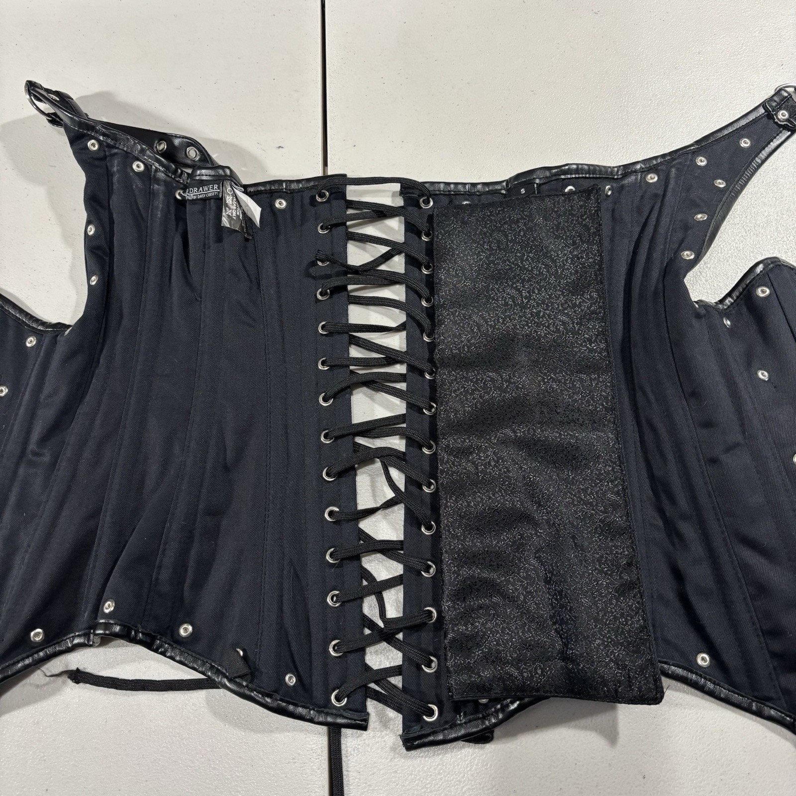 Top Drawer by Daisy Corset Women's Small Steel Boned Floral Whimsigoth Black