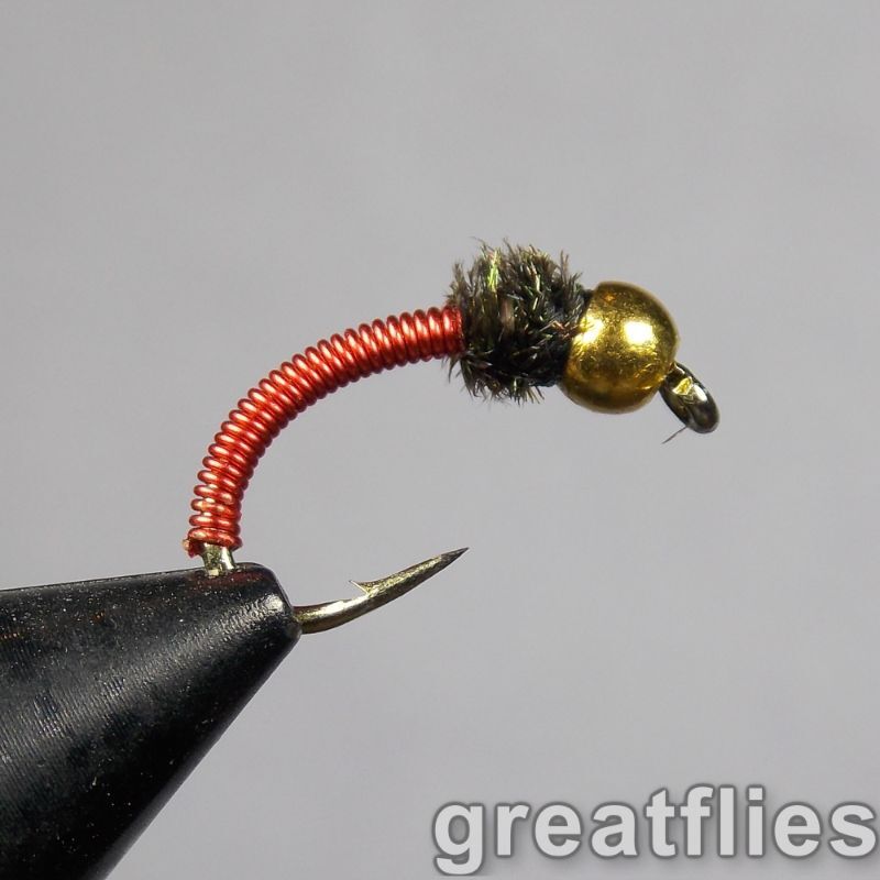 1 dozen (12) - Brassie - Red - Bead Head