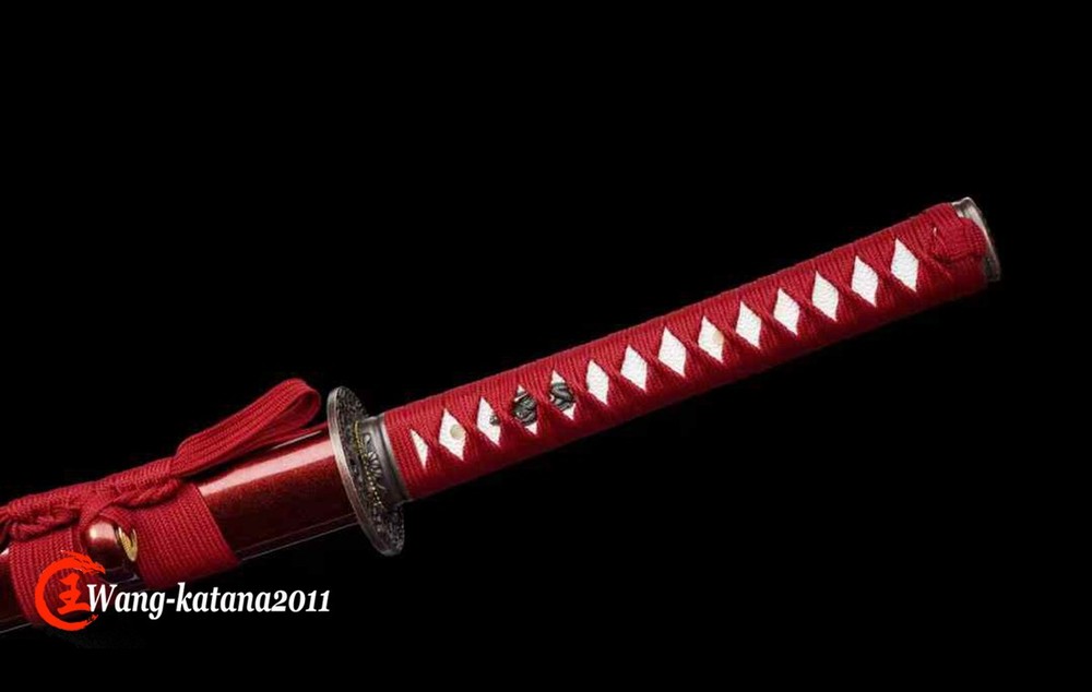 Handmade Full Tang Red Japanese Samurai Katana Function Sharp Sword Spring Steel