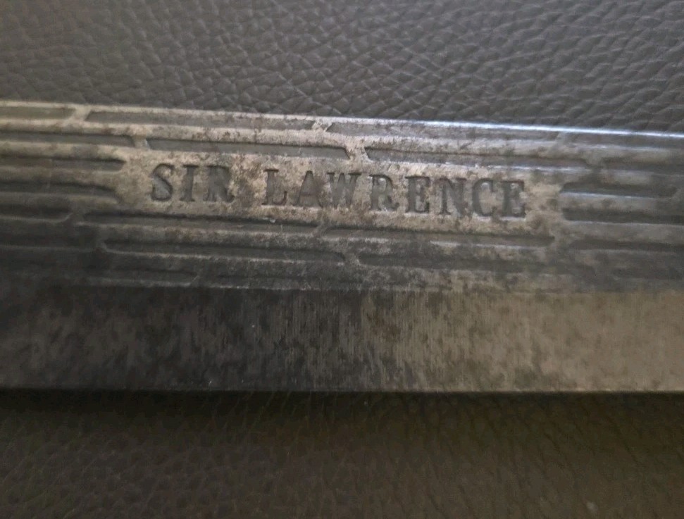 SIR LAWRENCE Carbon Steel Butcher Knife Brass RIVETED Wood Handle