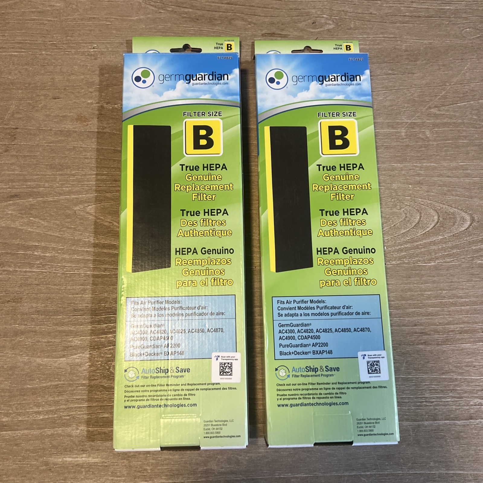 Germ Guardian FLT4825 Size B HEPA Filter-Multi Compatible-NIB (2 pack)