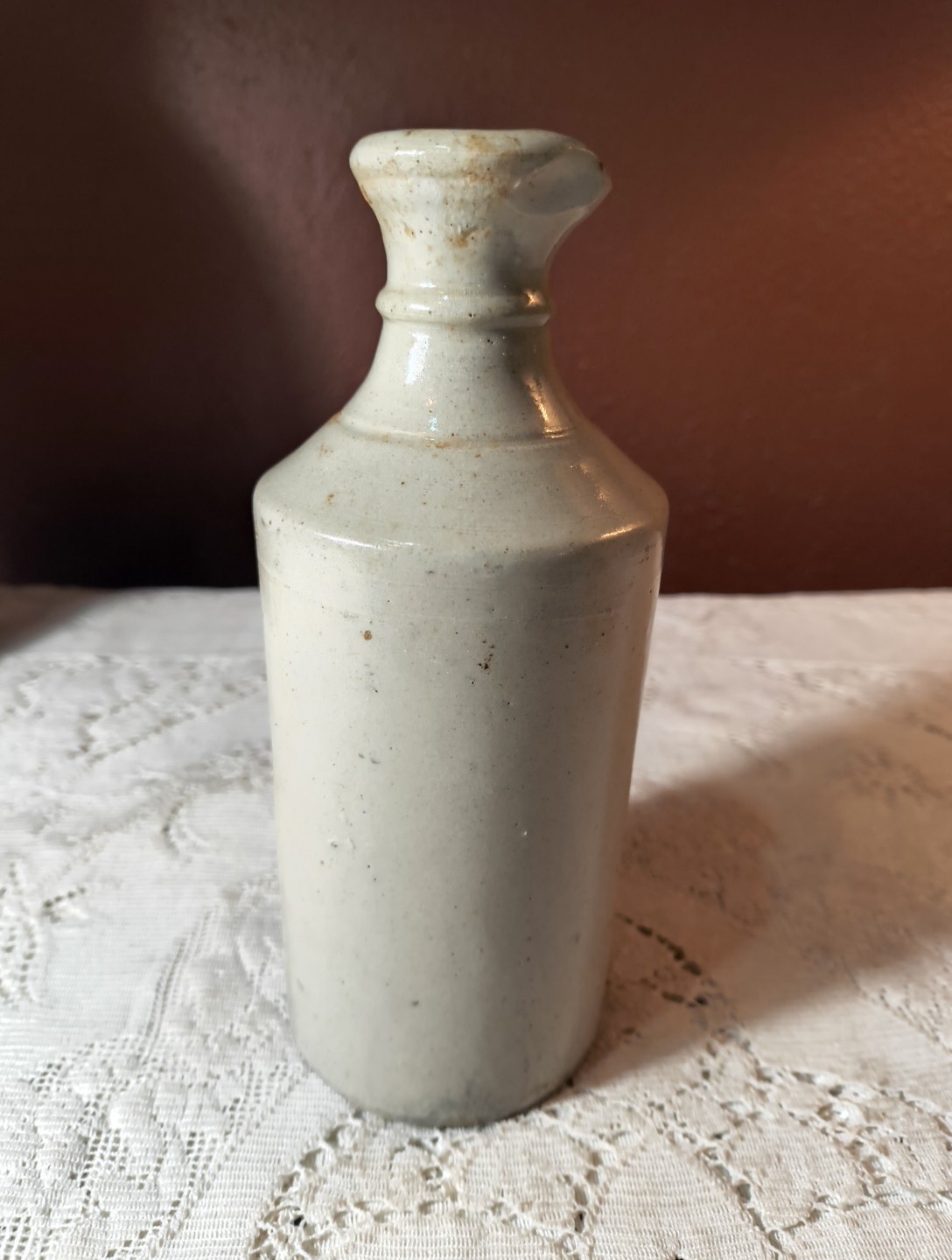 Antique Keller's Ink Stoneware Master Ink Bottle With Pour Spout