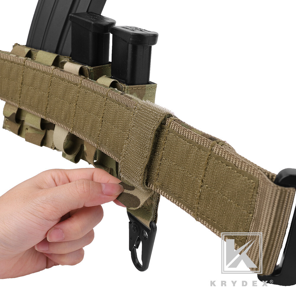 KRYDEX Tactical Hook Strap Clip Keychain Carabiner for MOLLE Belt/Tactical Vest