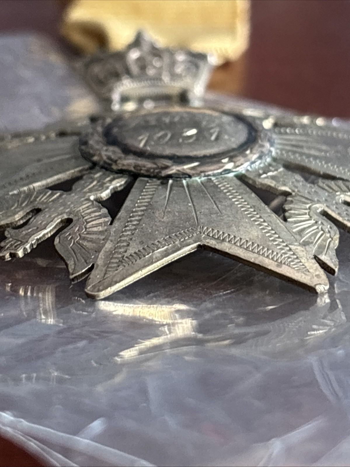 1931 800 Silver Double Maker Marked Engraved German medal