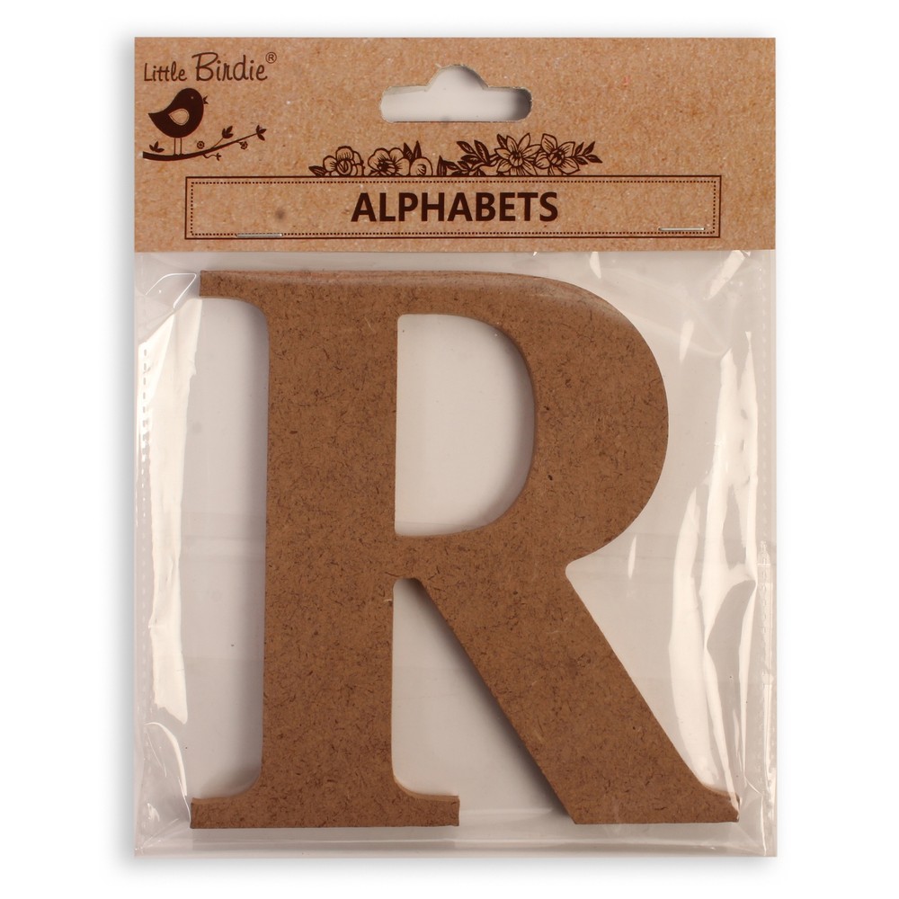 Little Birdie MDF Alphabets Upper Case 4" 1/Pkg-R - 6 Pack