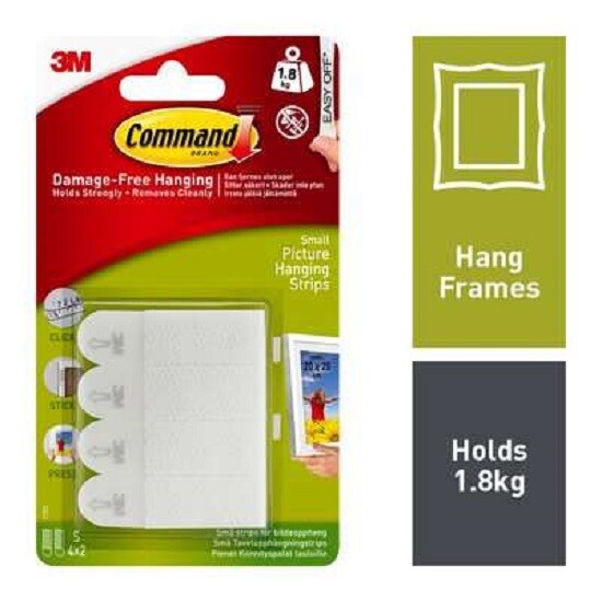 COMMAND Strips Large Medium Small Picture Mount Poster Hanging Hooks Mounting