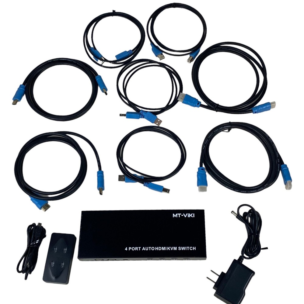 USB 2.0 KVM Switch 4 Port Plug and Play