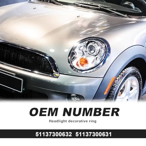 Headlight Trim Ring Bezel, Left Driver & Right Passenger Side Chrome Headlight