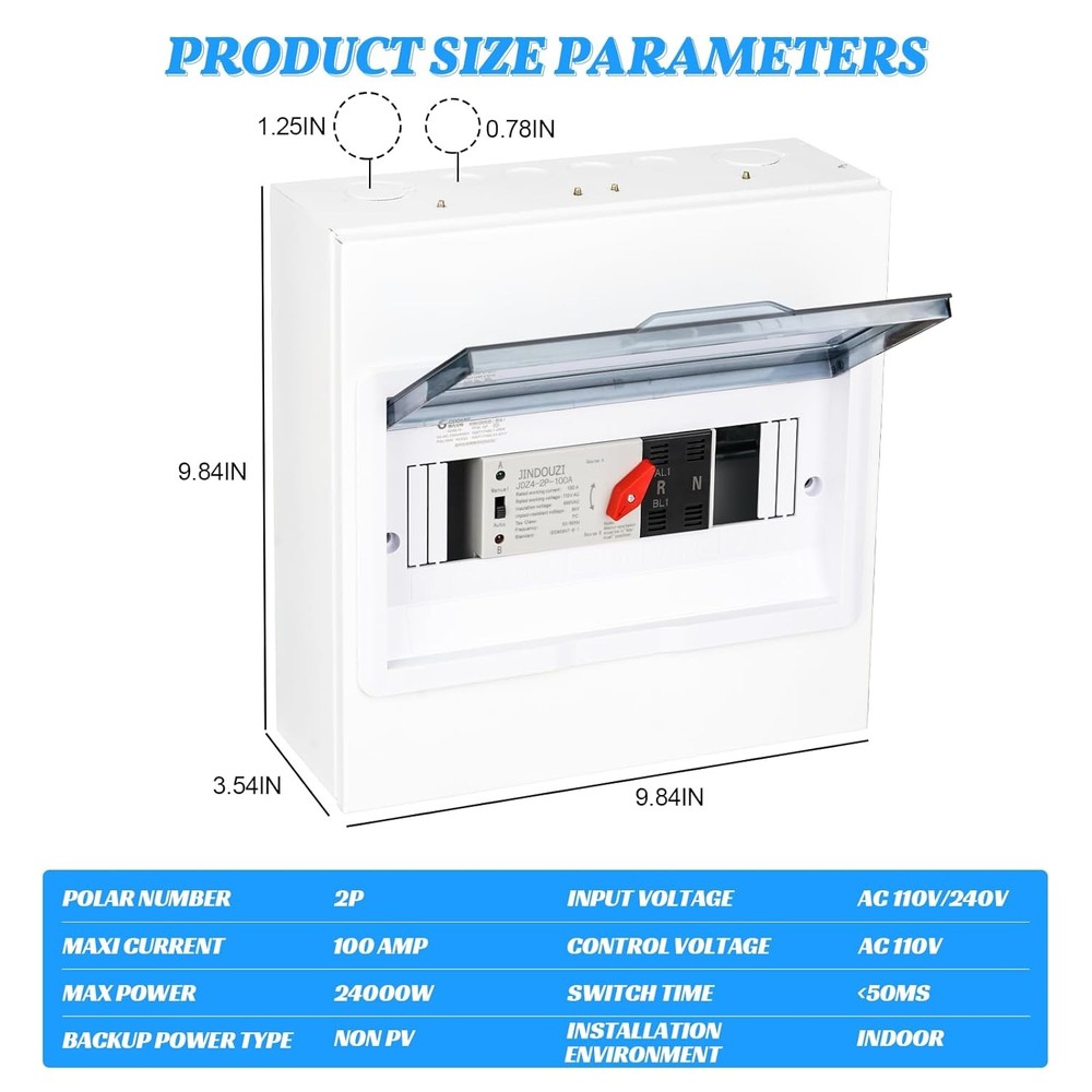 100A PV Automatic Transfer Switch,110V Solar Transfer Switch,Millisecond Level D