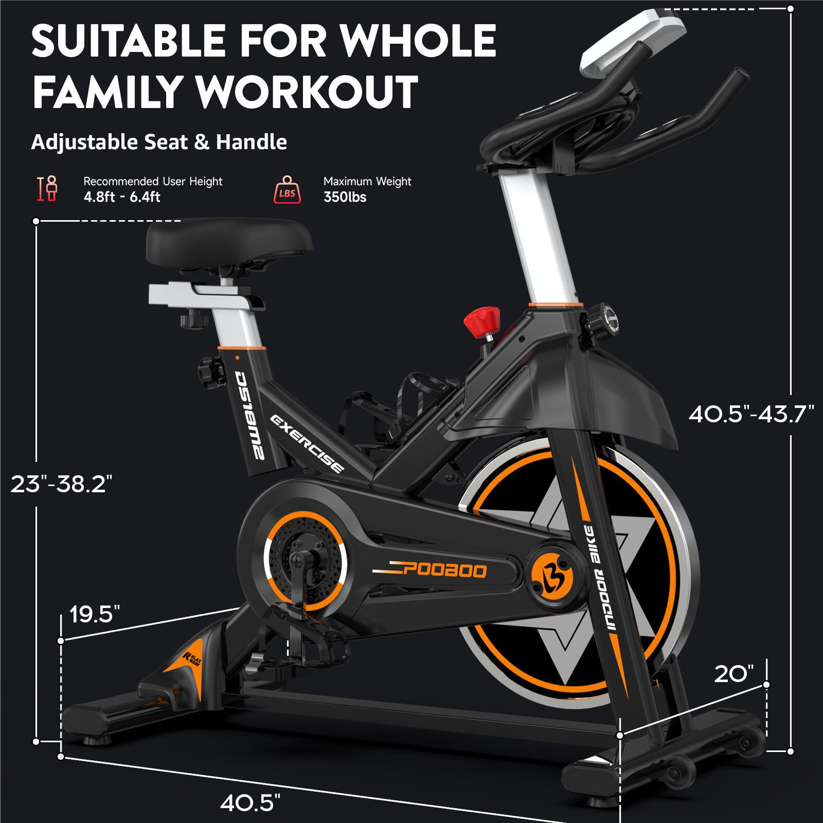 Fitness Exercise Bike Indoor Cycling Stationary Bicycle Home Gym Cardio Workout