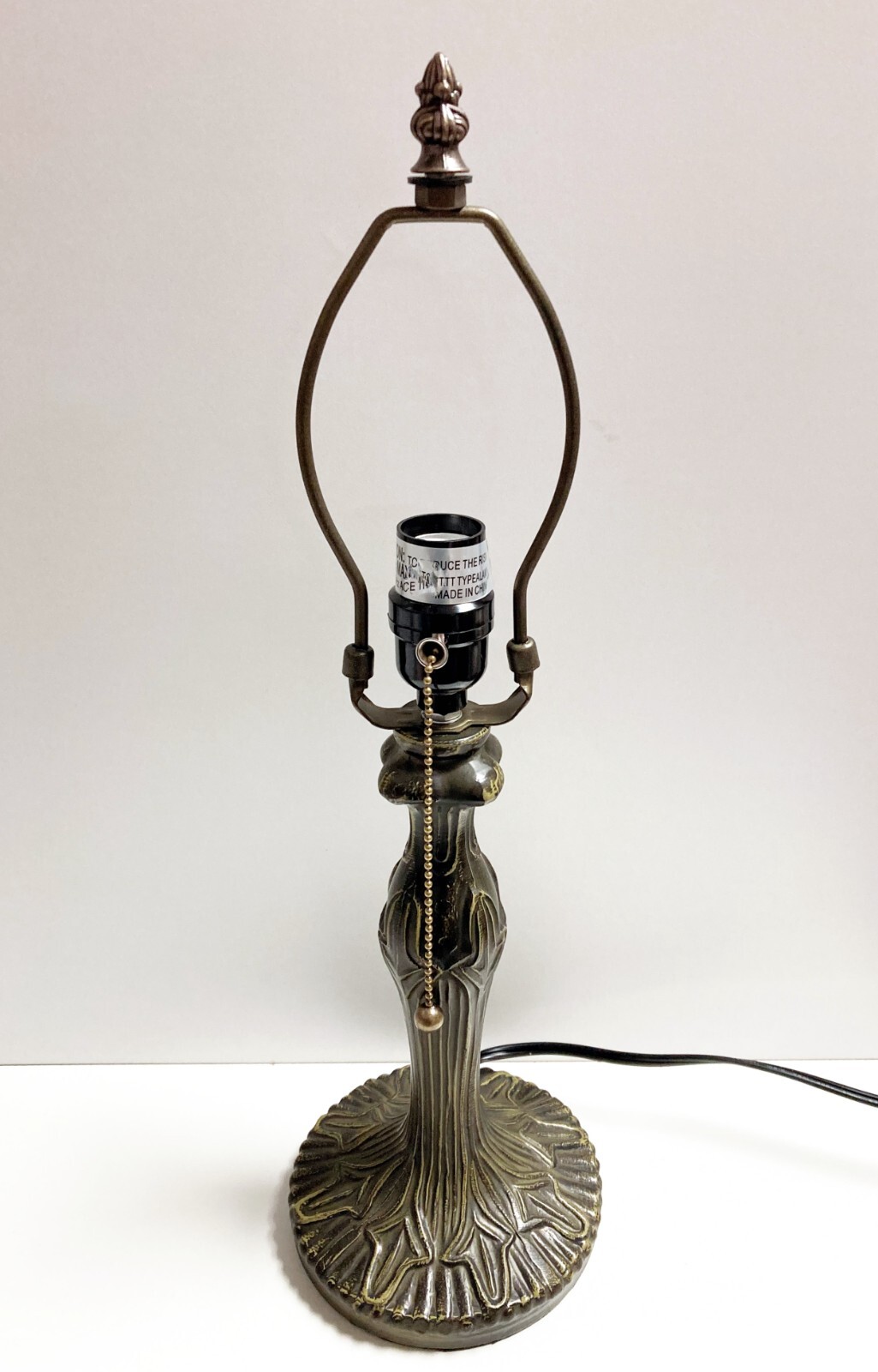 Tiffany Lamp Base-TRADITIONAL Antique Style-Base Only, 1-Light Pull Chain-Bz-16"