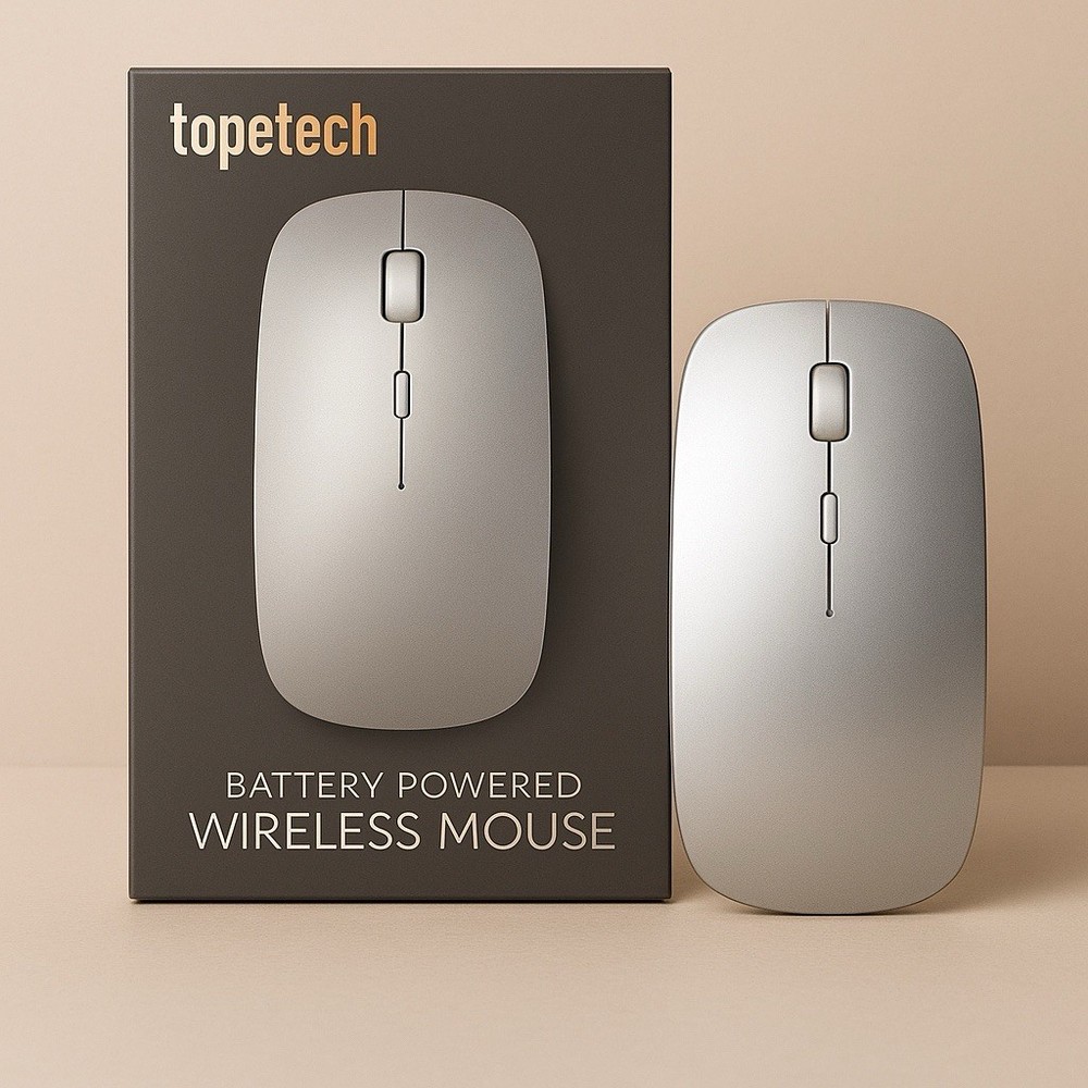 Wireless Mouse-Slim Battery Powered Bluetooth Mouse for iPad, Laptop Tablet,Pc