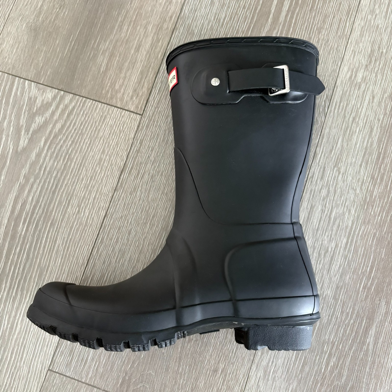 NWT Hunter 1 REPLACENT BOOT Matte Black Mid Calf Original Short Boot Size 8 left