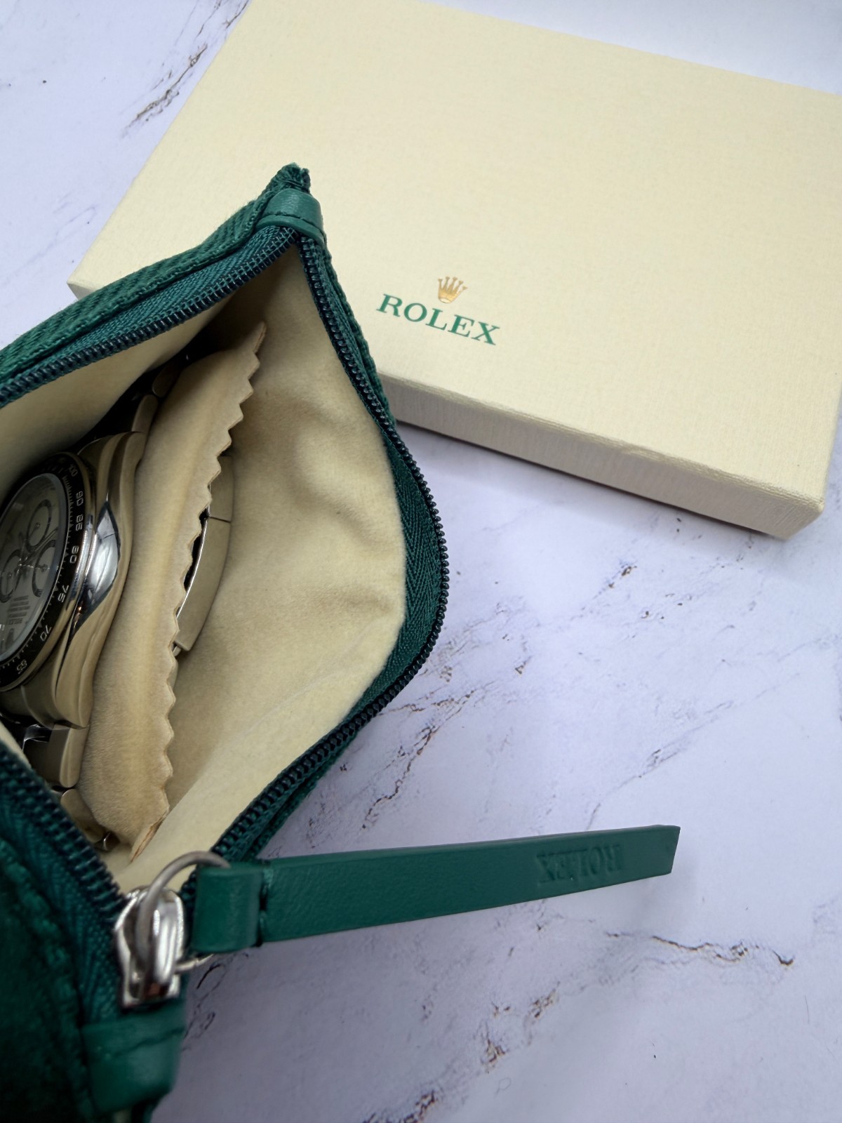 Rolex AD VIP Gift Emerald Green Zipper Watch Pouch Case Wallet