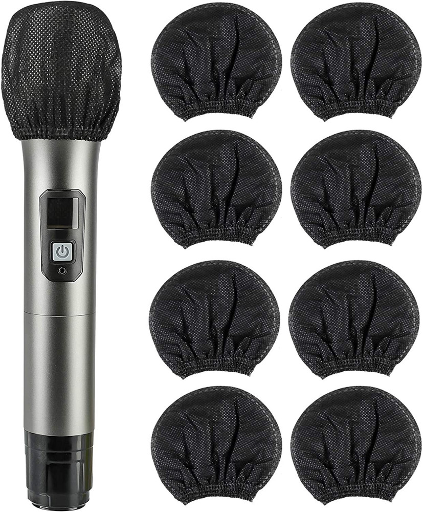 200 Pcs Disposable Microphone Cover Non-Woven Handheld Microphone Windscreen Pro
