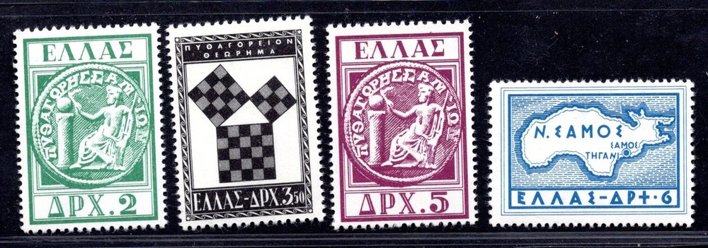 GREECE 1955 SCOTT #582-585 MINT LIGHT HINGE